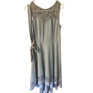 Classic Gray Lace Detail Dress | Cocktail | Wedding Guest | High Low Hem